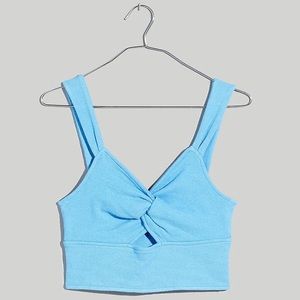 Cutout Knot-Front Crop Tank Top